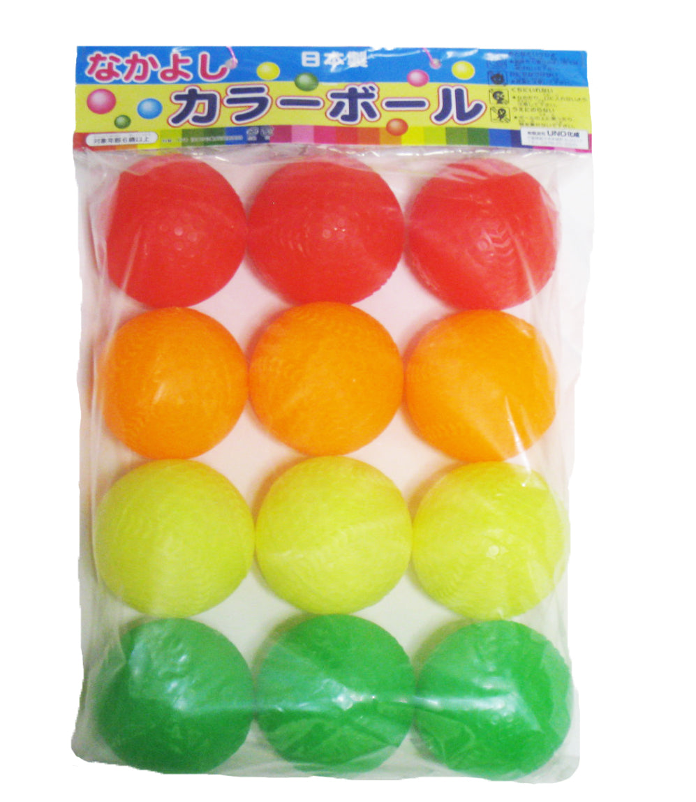 Premism(プレミズム)ビニールボール カラーボール 【日本製】野球 子供用 やわらかい 赤色・オレンジ・黄色・緑色 60個